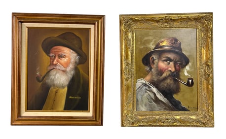 Portraits Distinguished Gentlemen w Pipe Paintings
