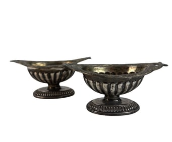 Russian 84 Silver Fluted Footed Salt Cellar Dip PR