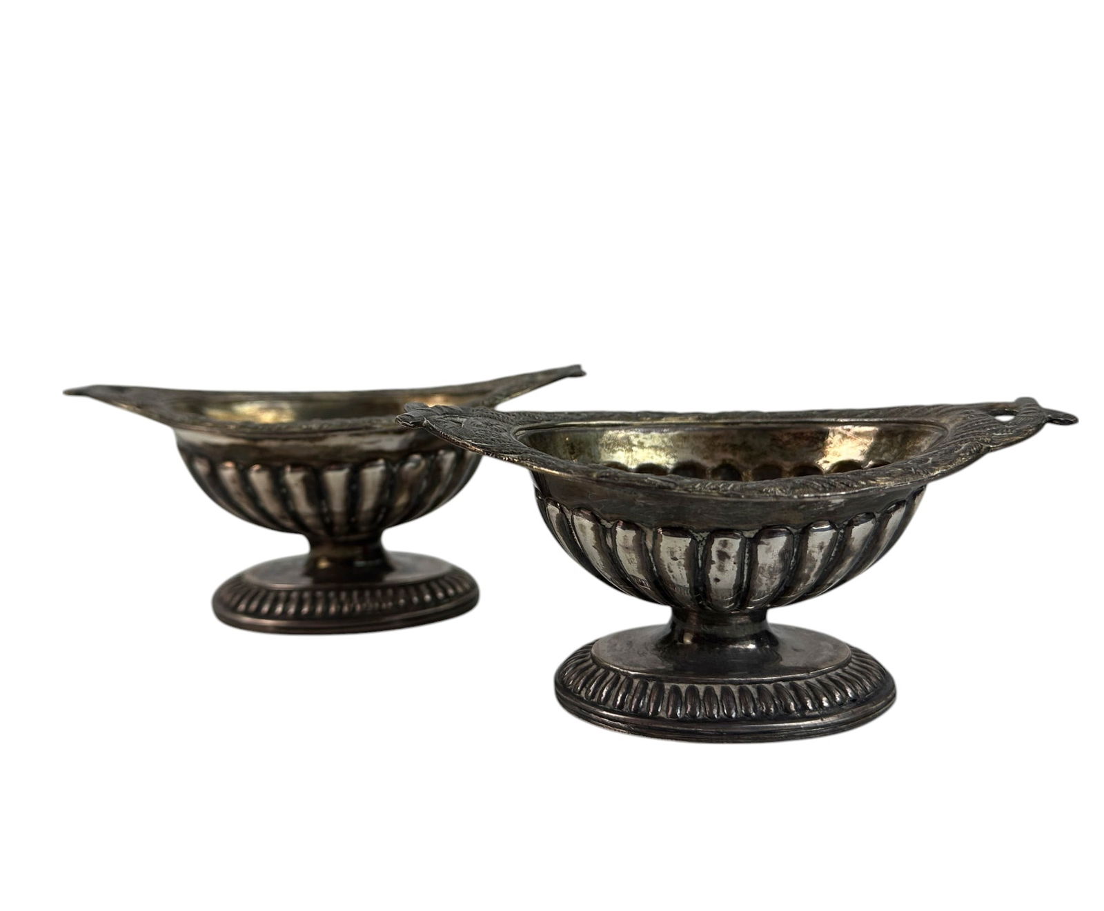 Russian 84 Silver Fluted Footed Salt Cellar Dip PR (1 of 4)