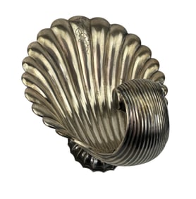 84 Russian Silver Shell Form Fluted Footed Bowl