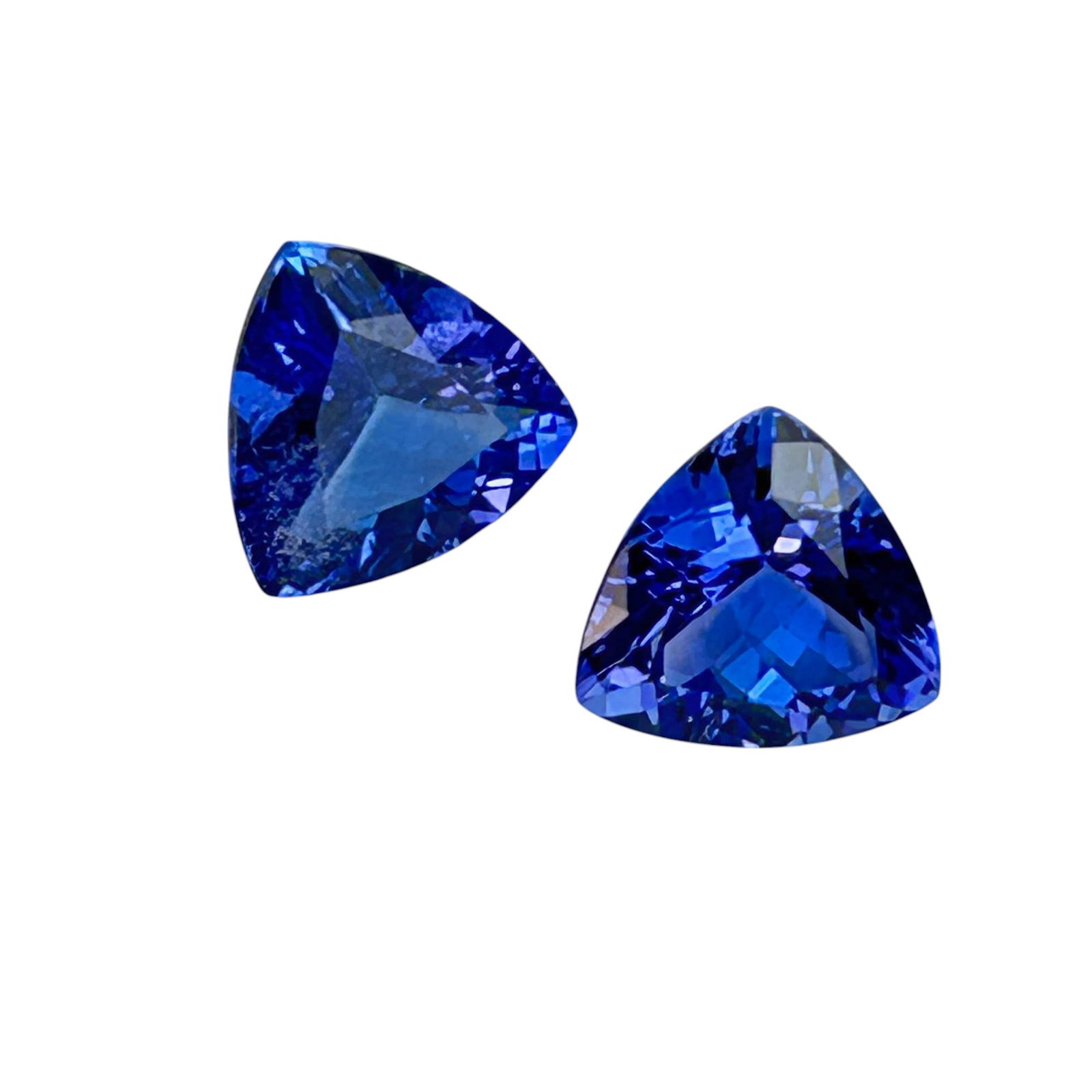Tanzanite Pair 4.6 CTTW 9.5mm Trillion Gemstones (1 of 2)