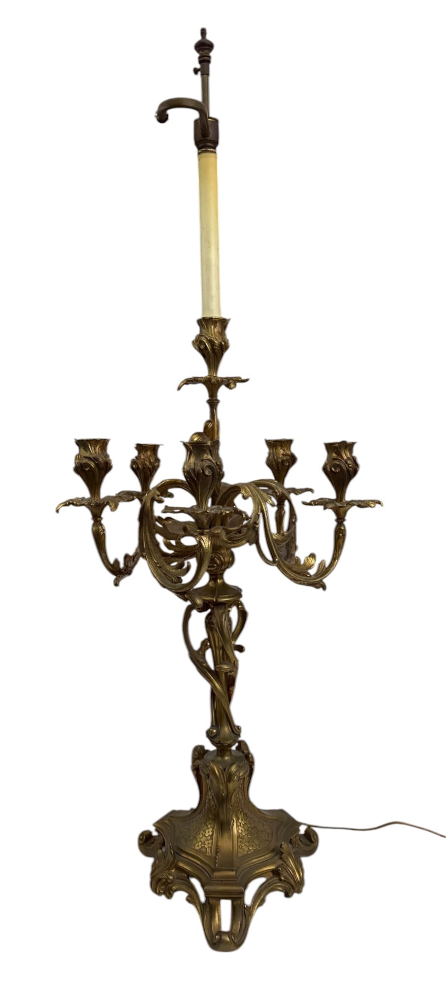 French Rococo Style Gilt Bronze Candelabra Lamp (1 of 6)