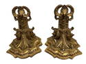 Gold Gilt Gesso Pair Rococo Style Shelf Brackets