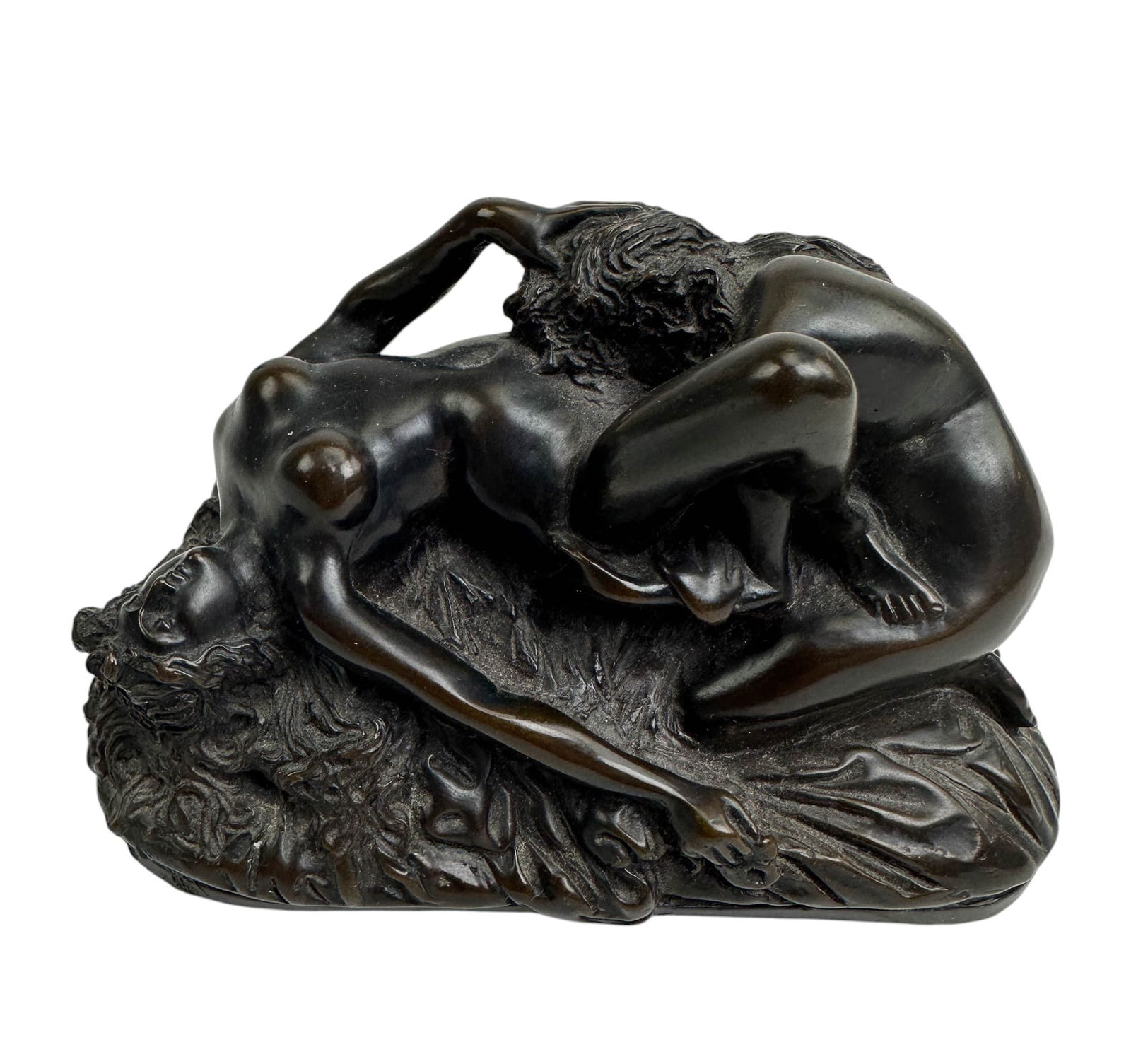 Jef Lambeaux 1882-1908 Erotica Bronze Sculpture: Jef Lambeaux (Belgium, 1852 - 1908 ) bronze figural erotica sculpture. Depicting an very intimate scene featuring two women in a sexual engagement. The piece exhibits smooth and polished surfaces alon