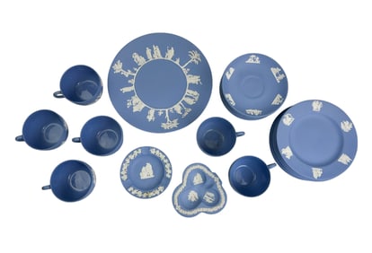 Wedgwood Jasperware Cup Saucer Plate Ashtray 25pc