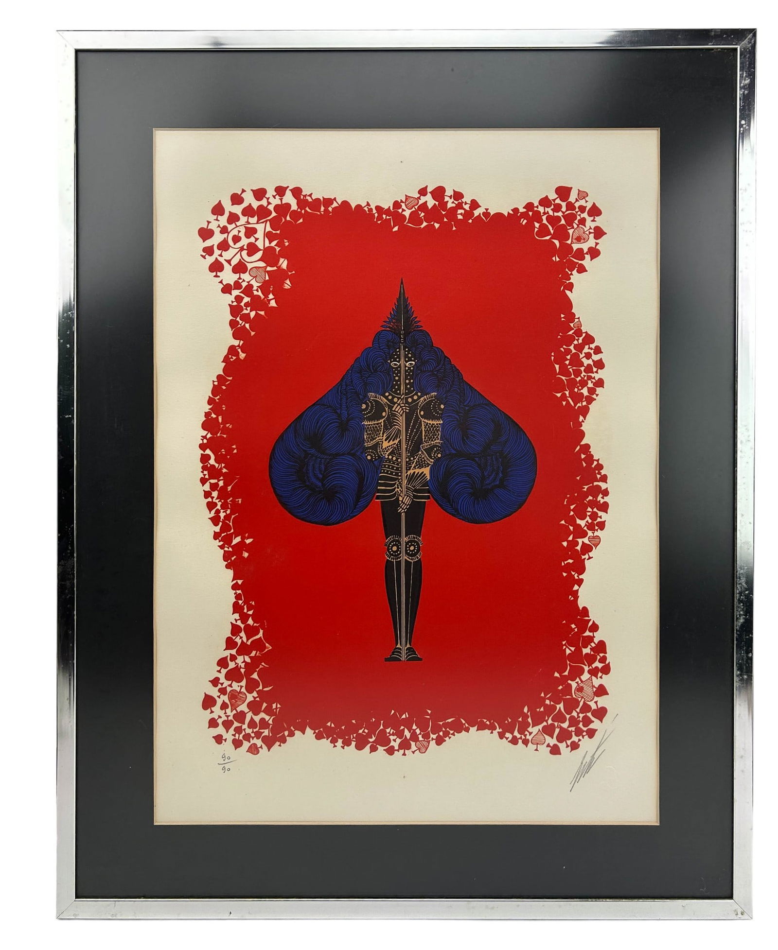 Erte 1892-1990 Ace of Spades Lithograph SIGNED (1 of 4)