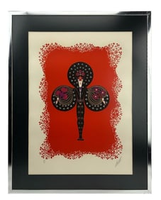 Erte 1892-1990 Ace of Clubs Lithograph SIGNED