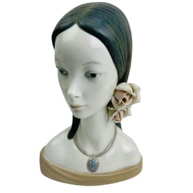 Lladro Maja Head #4668 Porcelain Bust Sculpture