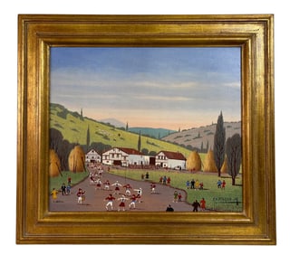 Charles Pincon 1913-1985 Rural Scene Oil Painting