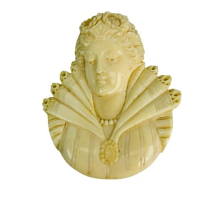 Victorian Style Carved Cameo Lady Bust Head Box