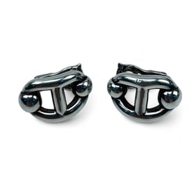 Hermes Hoorsebuhs Sterling Designer Clip Earrings