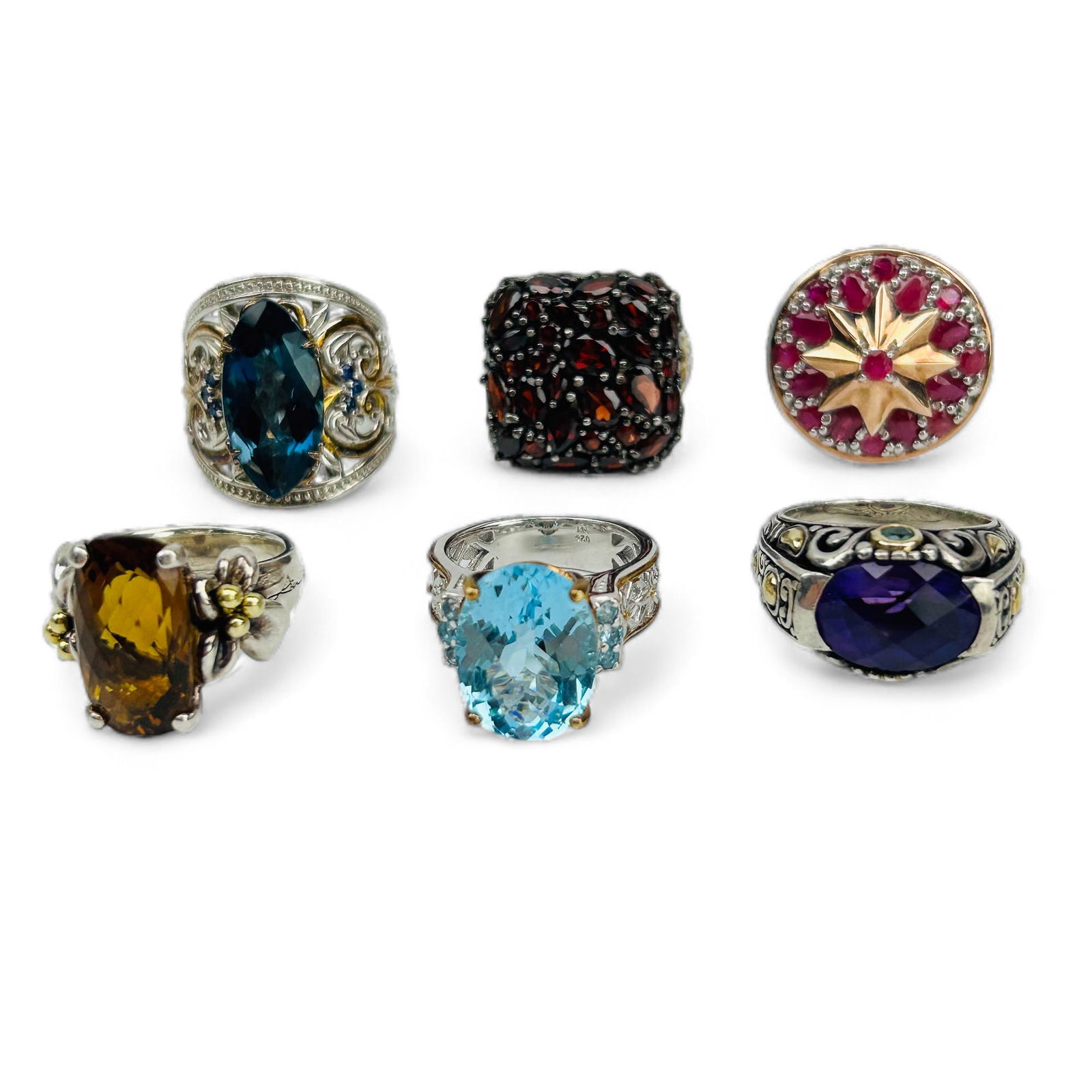 Michael Valitutti Gems En Vogue Sterling Rings 6pc (1 of 7)