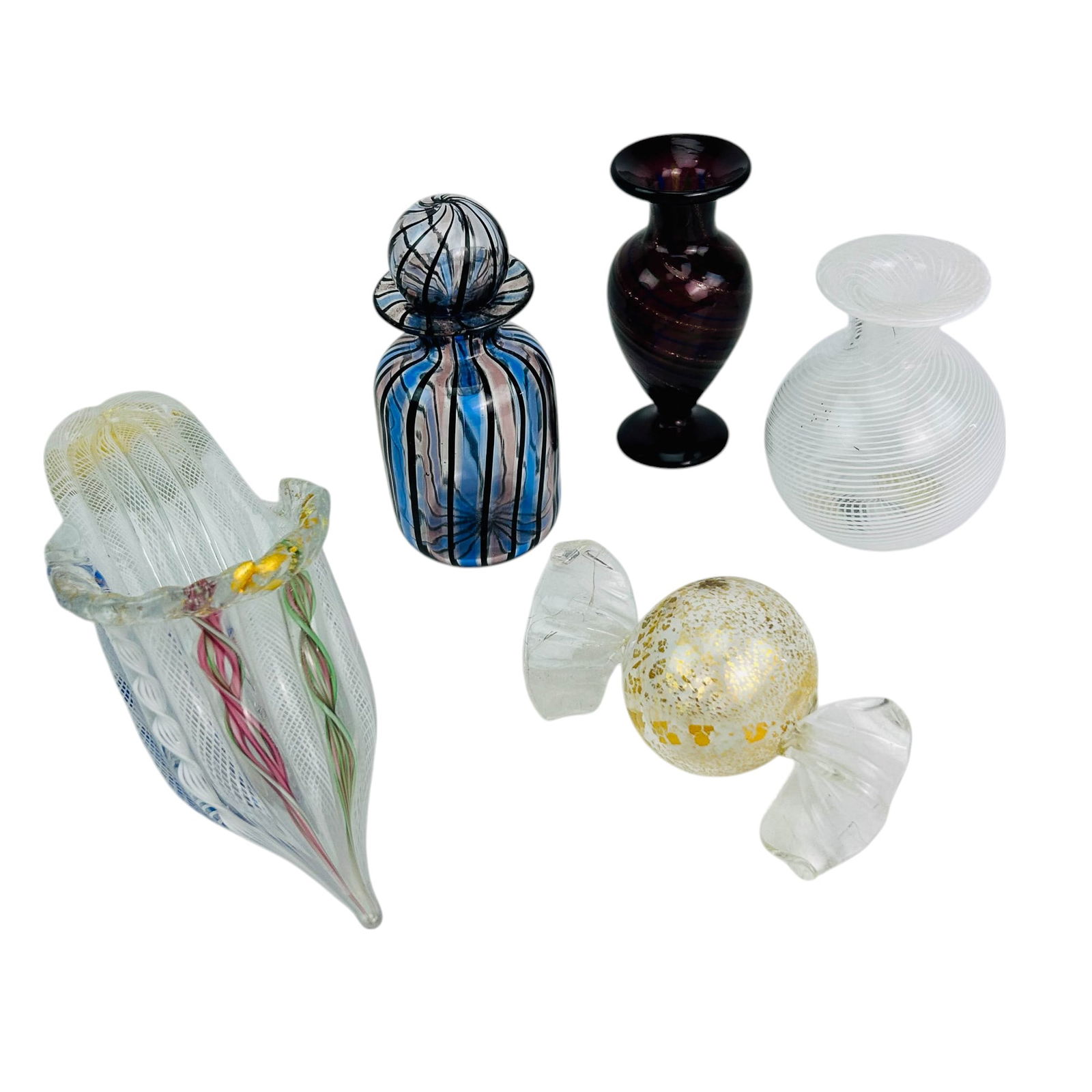 Cenedese Murano Glass Candy Mini Vase Shoe Bottle (1 of 7)