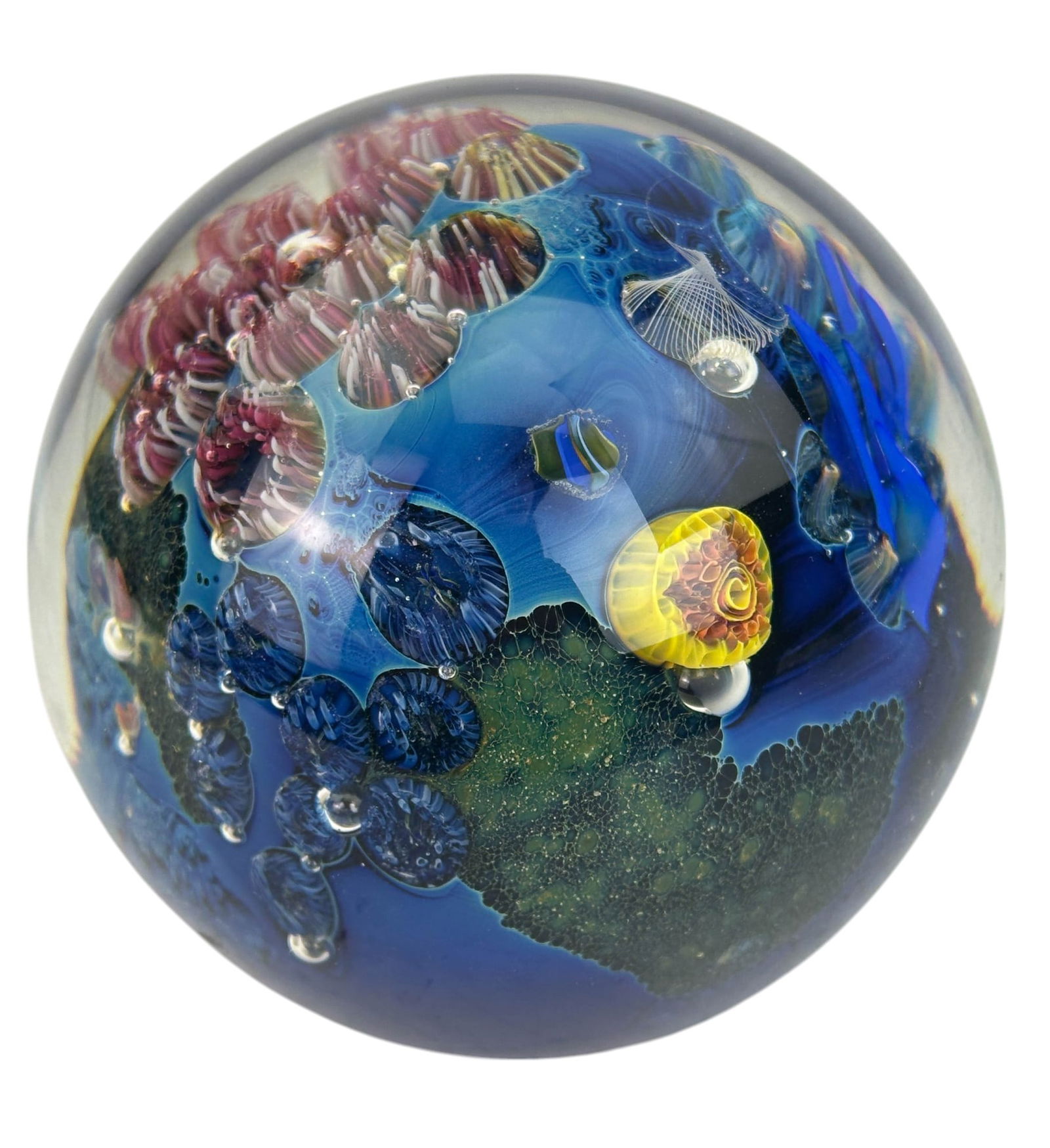 Josh Simpson Planet Art Glass Paperweight SIGNED (1 of 4)