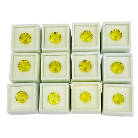 Lemon Yellow Quartz Round Gemstone Lot 113.4 CTTW