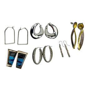 Sterling Silver 925 Pierced Earrings ESTATE LOT