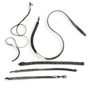 Italy Sterling Lot 5 Necklaces Bracelets 68 Grams