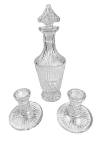 Waterford Crystal Barware Decanter & Candle Holders