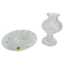 Waterford Hurricane Lamp Globe & Candle Holder LOT
