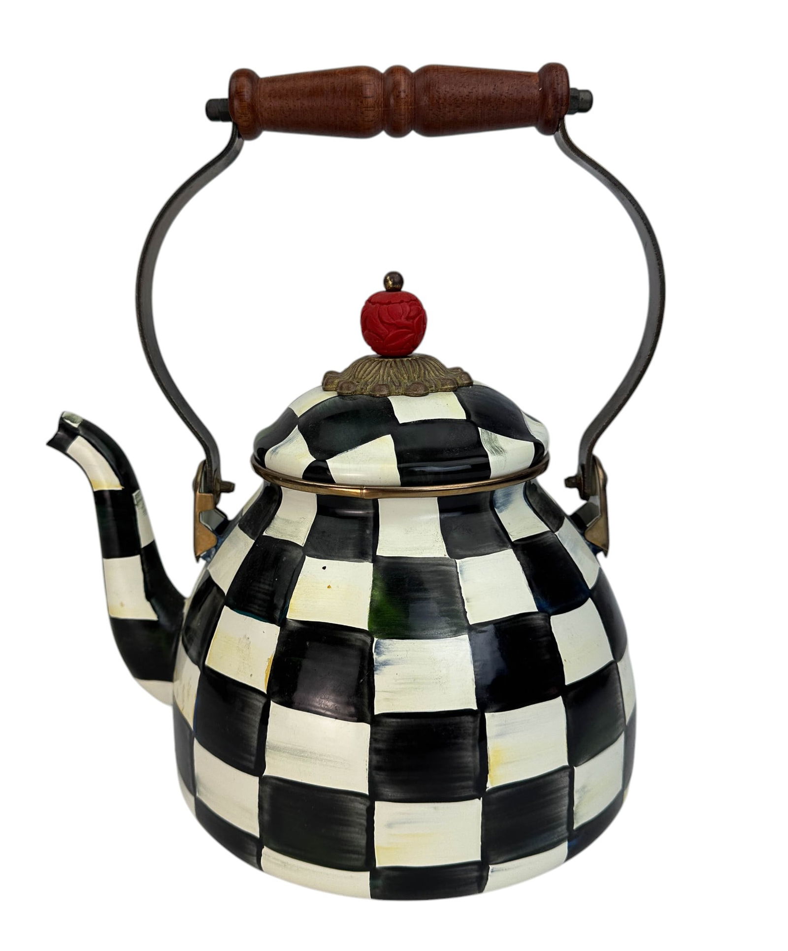MacKenzie Childs Courtly Check Enamel Teapot w Lid (1 of 7)