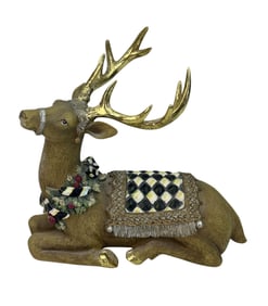 MacKenzie Childs Winter XMas Reindeer Sculpture