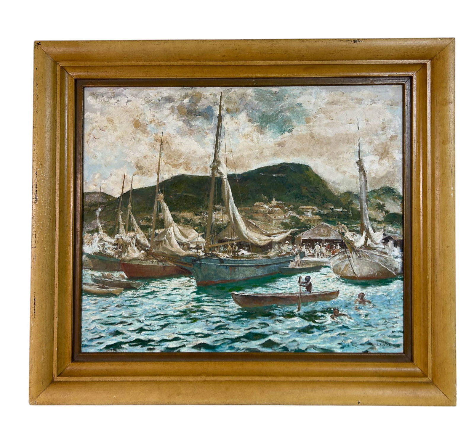 Impressionist Coastal Maritime Oil Painting SIGNED (1 of 5)