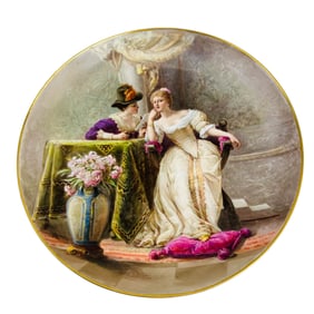 Antique Royal Vienna 11" Painted Porcelain Plate