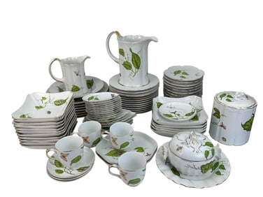 Godinger Porcelain Jardin Cup Bowl Plate Dish 80pc