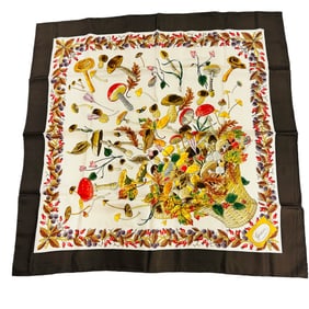 Gucci V Accornero Botanical Mushroom Silk Scarf