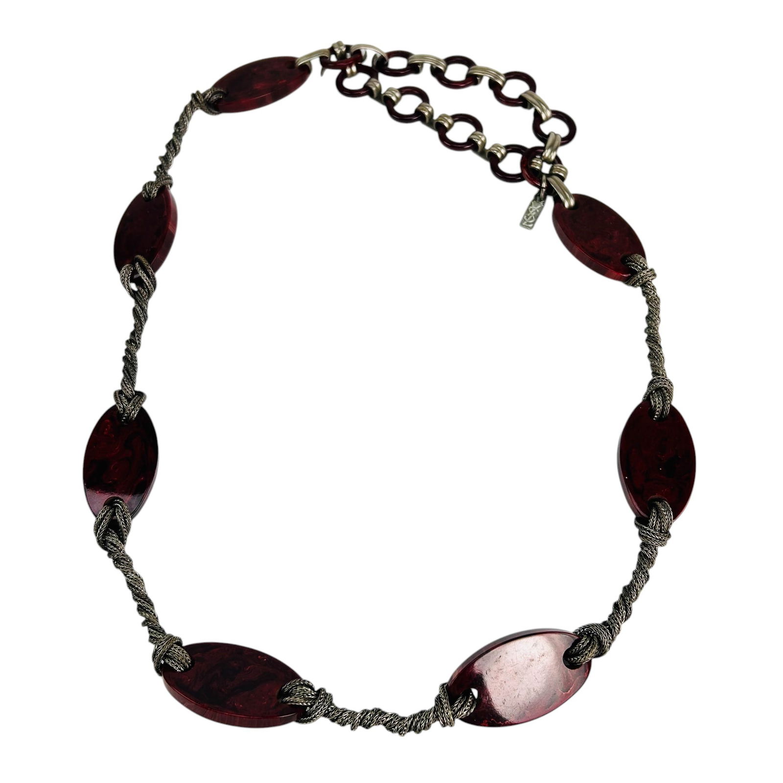 Yves St Laurent Red Resin & Metal Designer Belt (1 of 5)