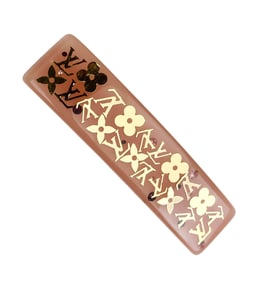 Louis Vuitton Pink Lucite Hair Barrette Clip w Box