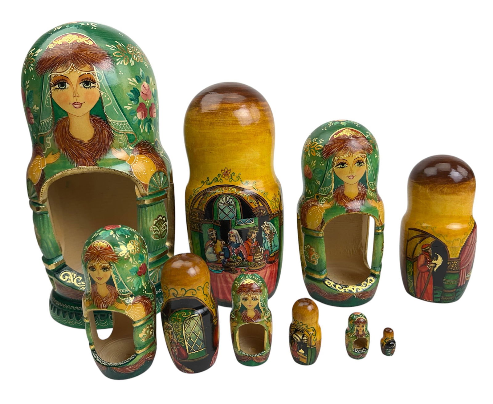 Russian Matryoshka Folk Lore Nesting Dolls 10pc (1 of 7)