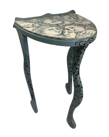 Mary Lou Higgins Hand Painted Wood Stand SIGNED