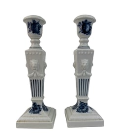 Royal Copenhagen Blue Flower Candle Holders PAIR