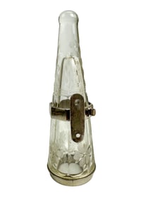 Antique Etched Crystal Carriage Auto Car Bud Vase