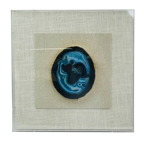 Genuine Agate Geode Rock Slice Shadowbox Display
