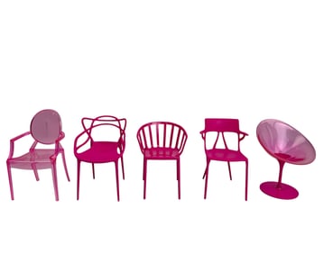 Mattel Barbie Kartell Miniature Chair Set Box COA