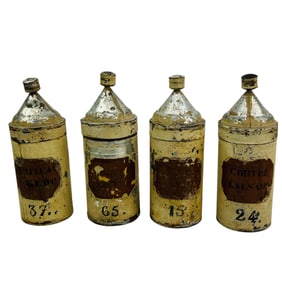 Antique Apothecary Pharmacy Tin Canister Set of 4