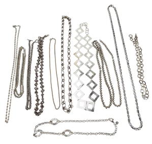 Sterling Silver 925 Necklaces ESTATE LOT 12pc