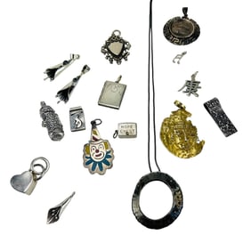 Sterling Silver 925 Necklace Pendants 16pc LOT