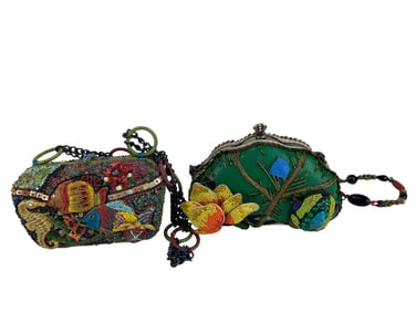 Mary Frances Reef Fish & Floral Handbag Purse LOT