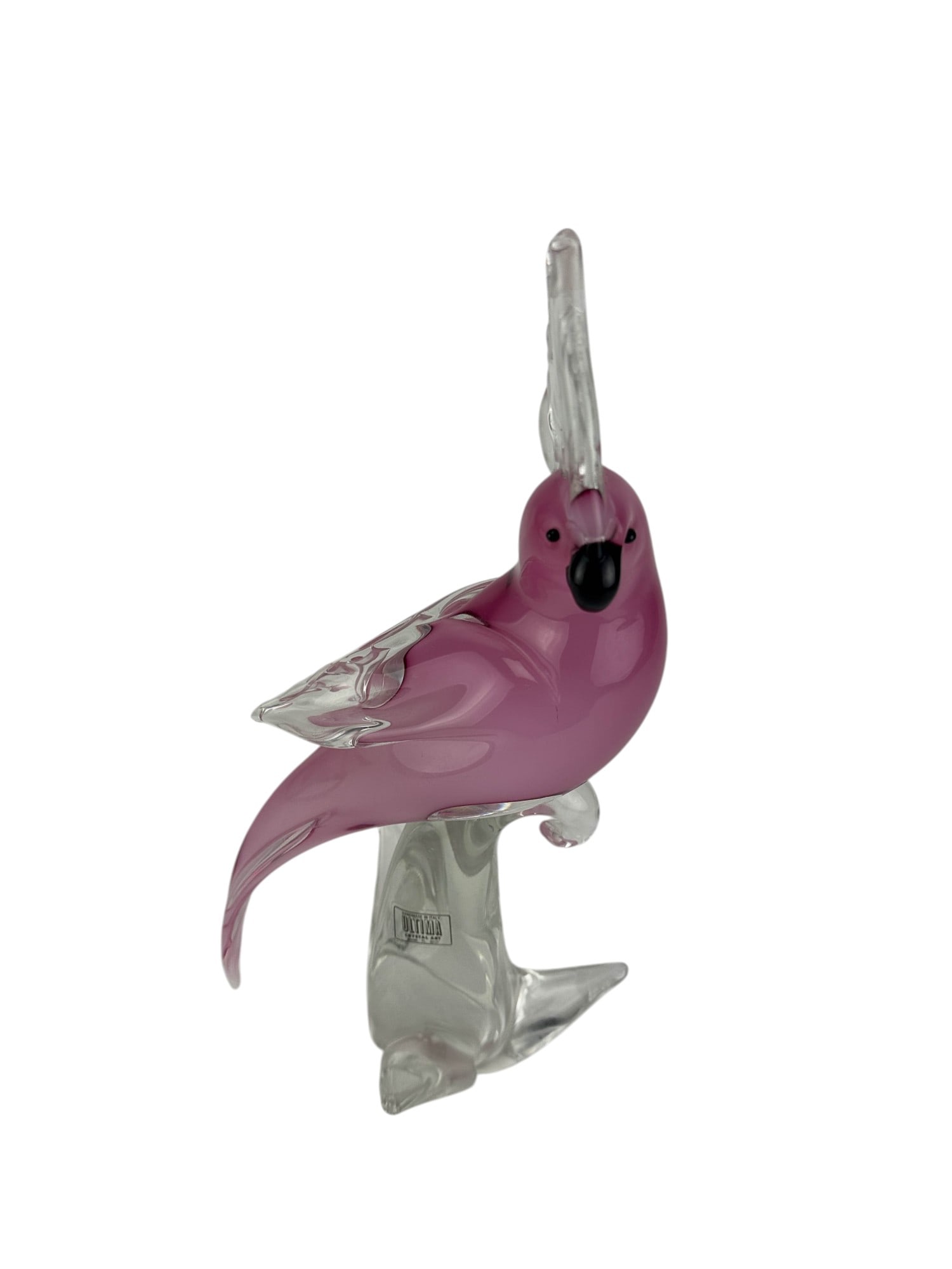 Murano Studio Blown Pink Parrot Glass Sculpture (1 of 5)