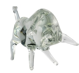 Renato Anatra b1943 Murano Glass Bull Sculpture