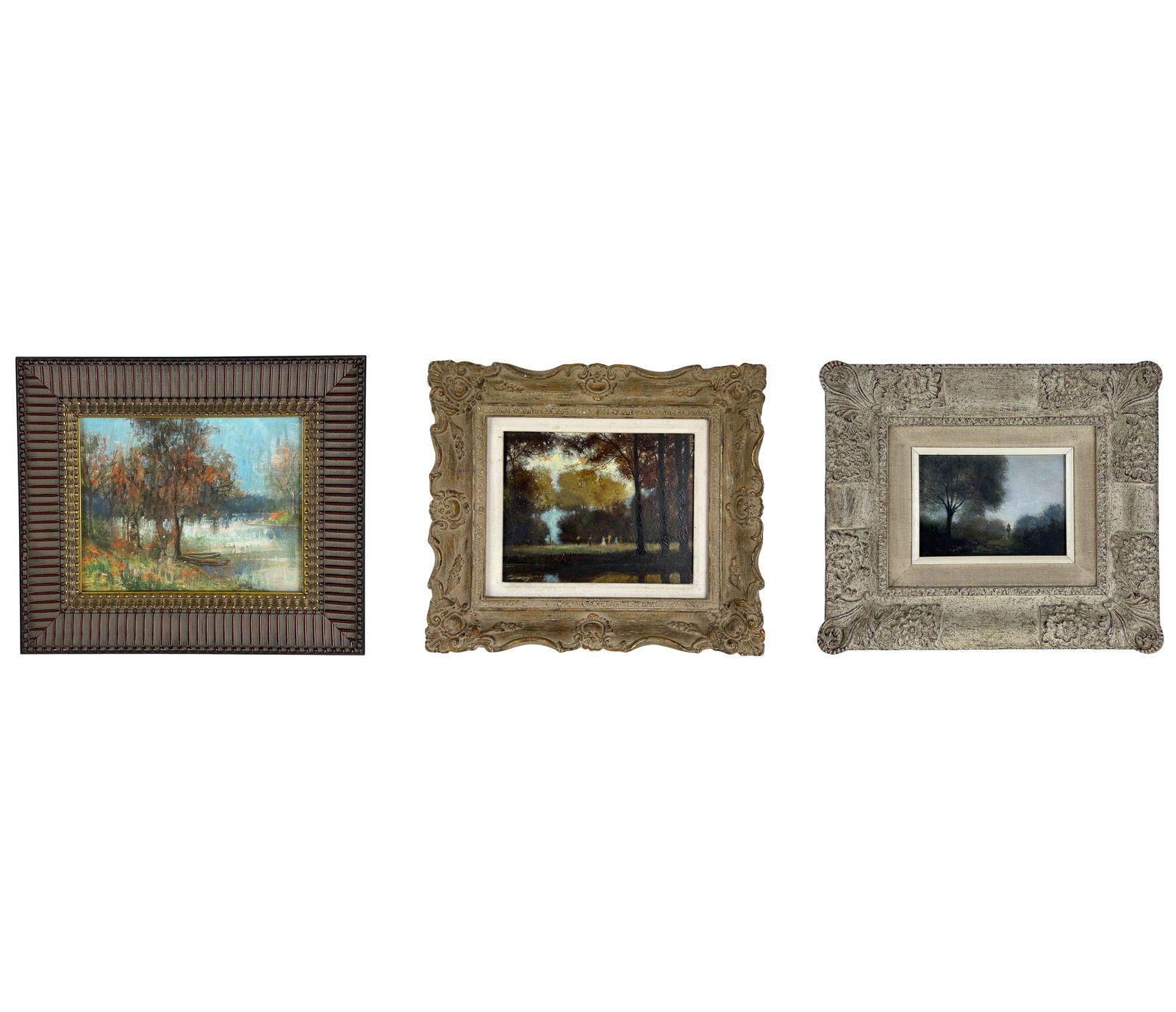 Impressionist Figural Landscape Oil Paintings 3pc (1 of 10)