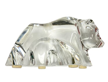 Baccarat Crystal Whale & Bear Glass Figurine w Box