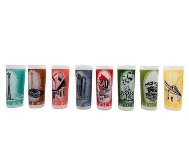 Seattle World's Fair 1962 Tom Collins Glasses 8pc