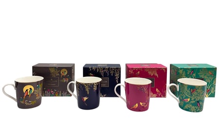 Portmeirion Sara Miller Porcelain Mug Cup Set of 4