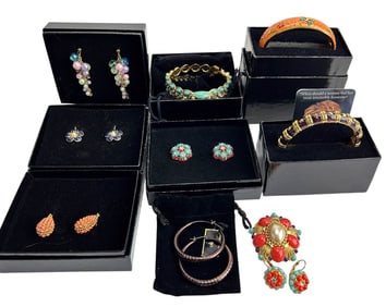 Joan Rivers Designer Bangle Bracelet Earrings 9pc