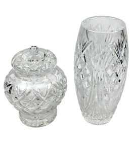 Waterford Crystal Lidded Ginger Jar & Flower Vase