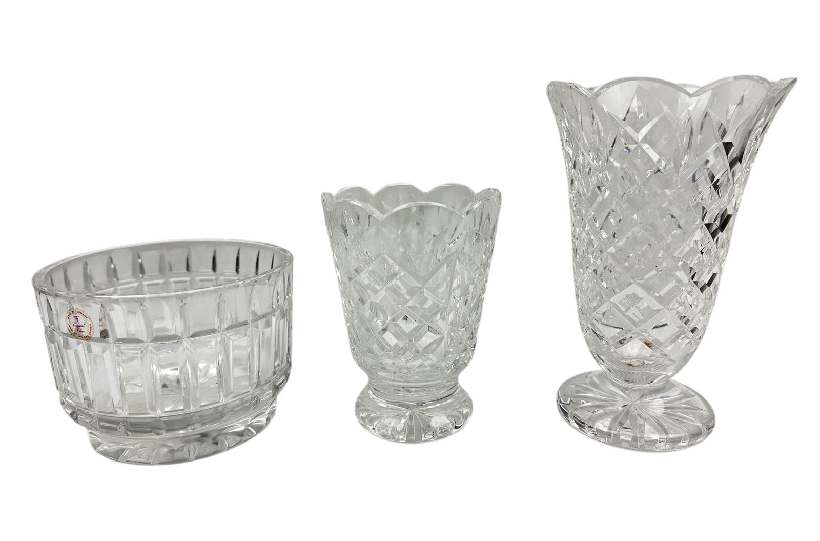 Waterford & German Crystal Flower Vases & Bowl 3pc (1 of 6)